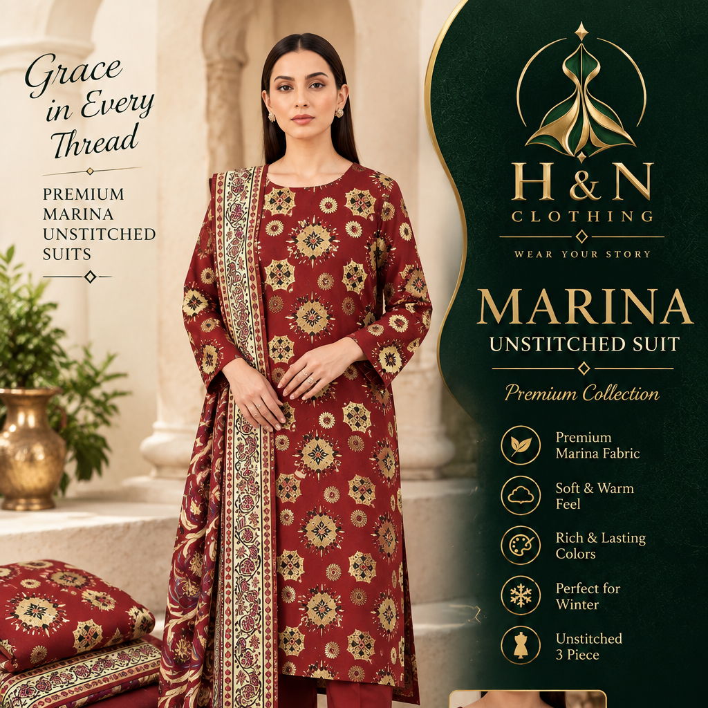 Marina 3 piece unstitched suit