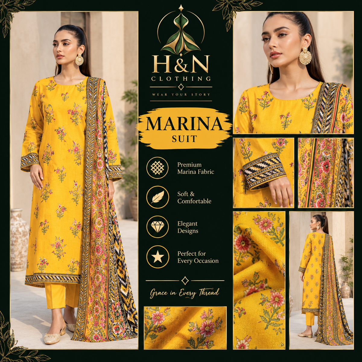 marina unstitch 3piece suits