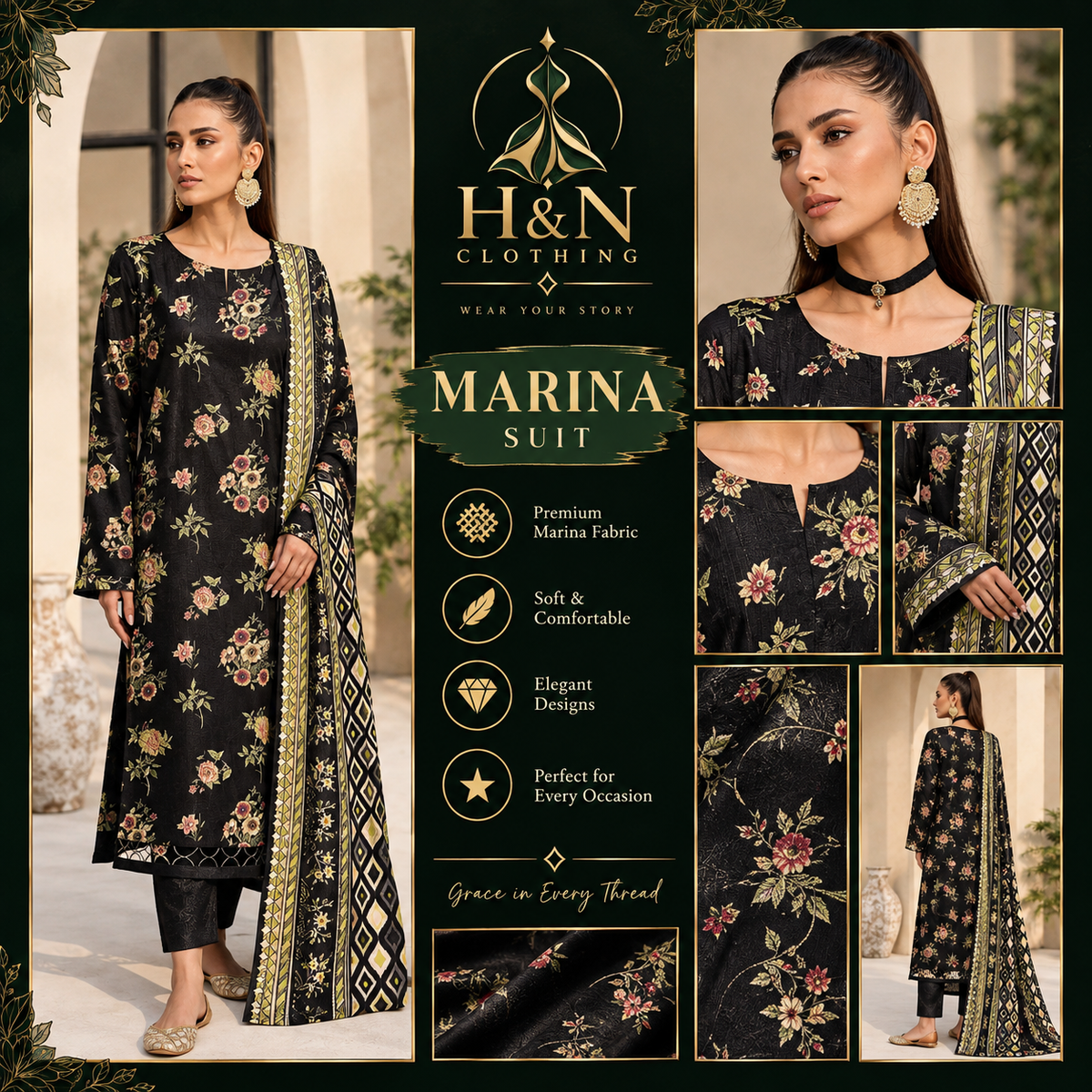 marina unstitch 3piece suits