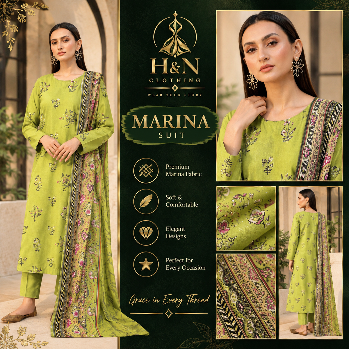 marina unstitch 3piece suits