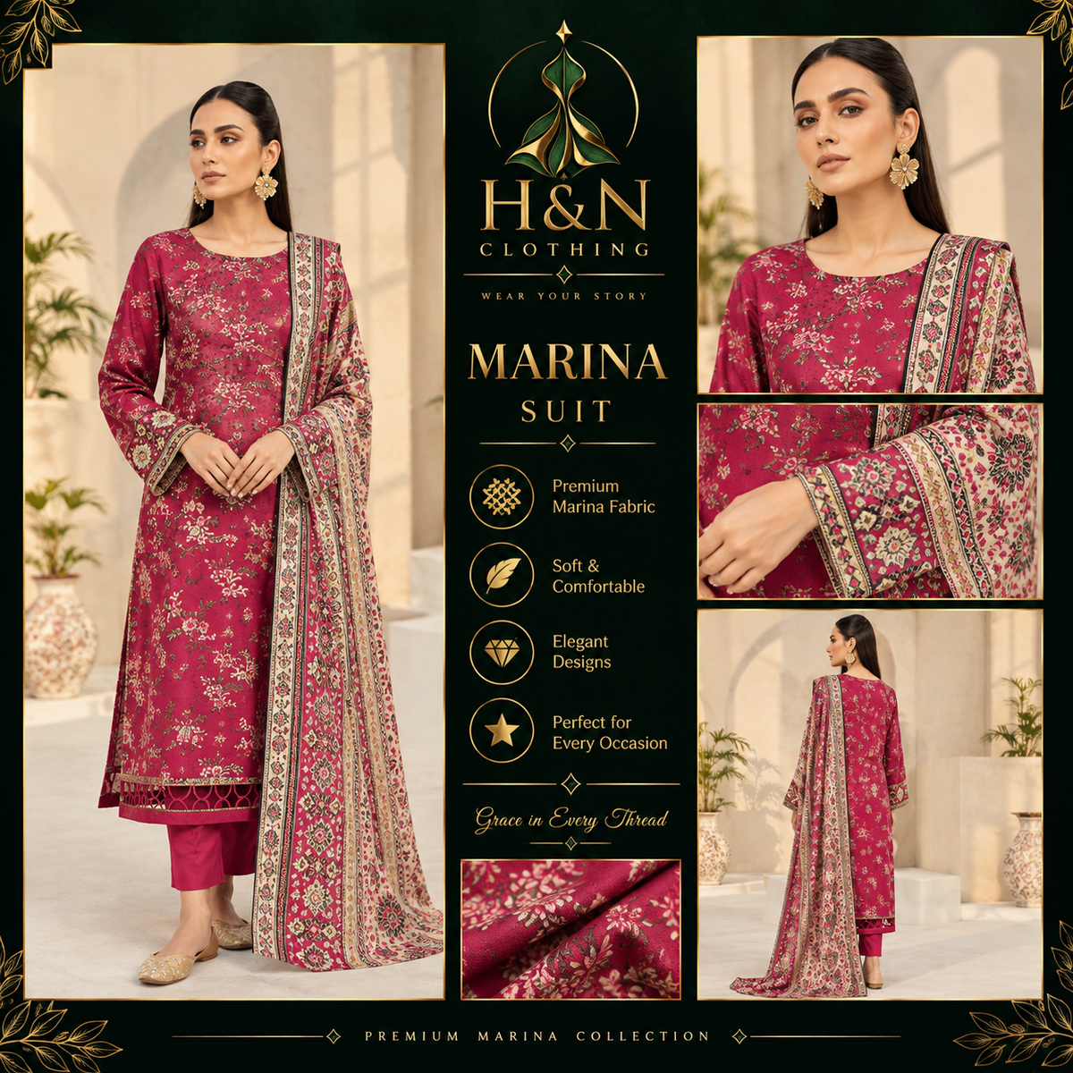 marina unstitch 3piece suits